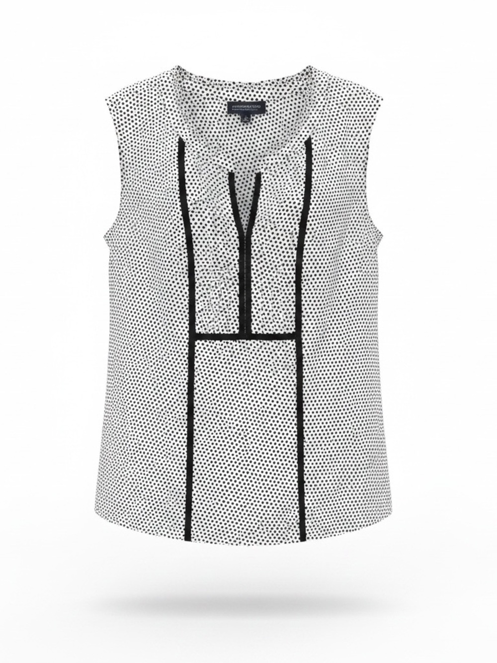 Jones New York Black & White Polka Dot Sleeveless Blouse